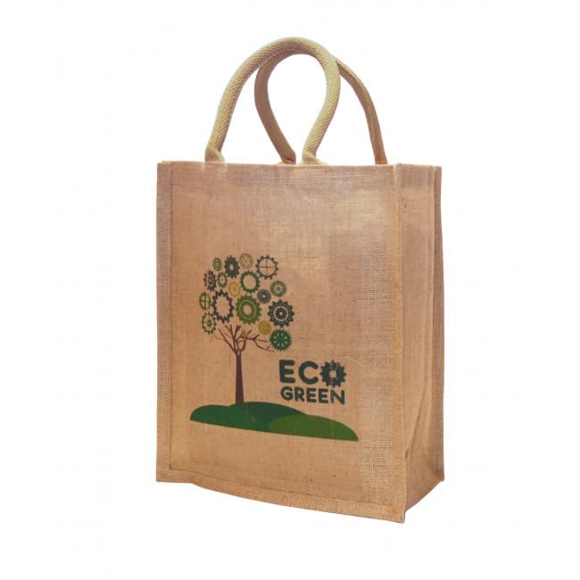 Custom Printed Small 100% Natural Jute Exhibtion Bag