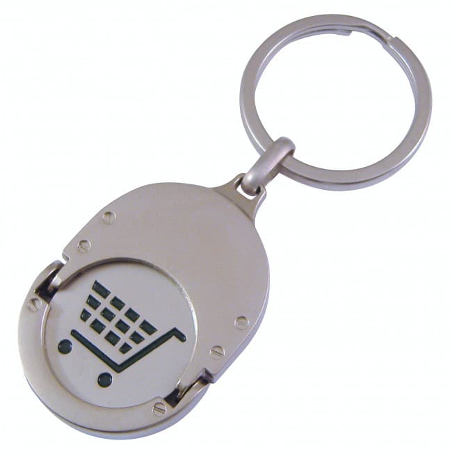 Custom Printed Oval Trolley Coin Keyrings