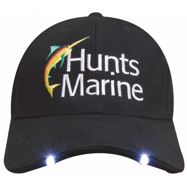 Custom Printed Brushed Heavy Cotton Cap with LED Lights in Peak - Image 1