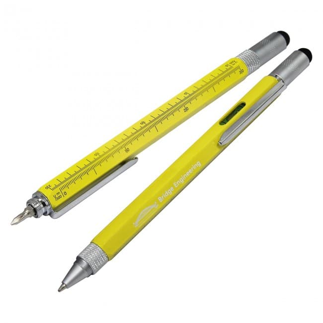 Custom Printed Yellow Multi Function Ballpen