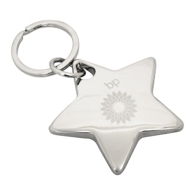 Custom Printed Shiny Star Keyring