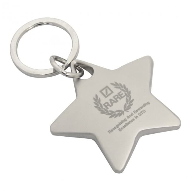 Custom Printed Matt Star Keyring