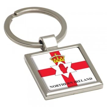 Square Alloy Injection Keyring UK Stock