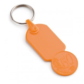 Trolley Coin Plastic Keyring