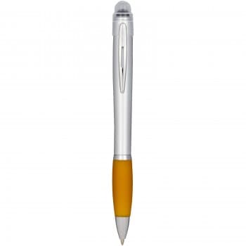 Nash light up pen silver barrel coloured grip