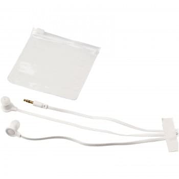 Dish earbuds with clear plastic pouch