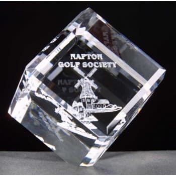 Medium Optical Crystal Balancing Cube Award