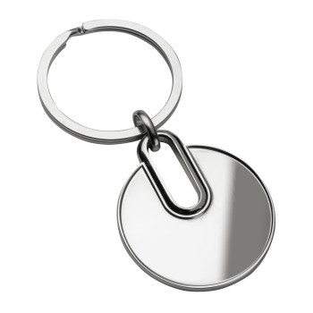 Silver Round Metal Keyring