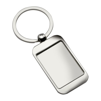 Silver Rectangle Metal Keyring