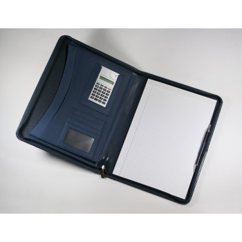 Warwick A4 Zipped Calculator Folder in Navy