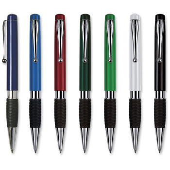 Tethys Grip Silver Plastic Ballpen