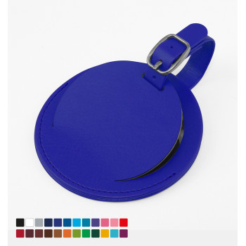 Round Luggage Tag With Flap In Belluno Vegan PU