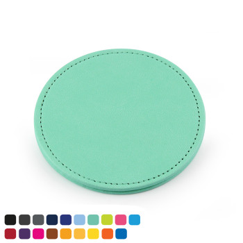 Deluxe Round Coaster In Soft Touch Vegan Torino PU