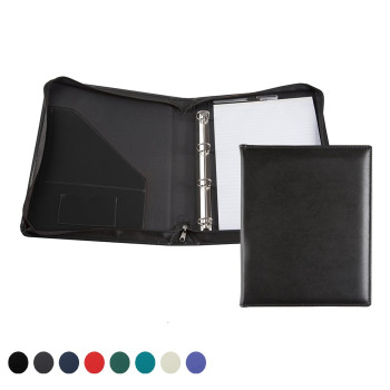 A4 Ring Zipped Binder With co ordInatIng Leather Interior Pockets Recycled Environmentally Friendly Eleather