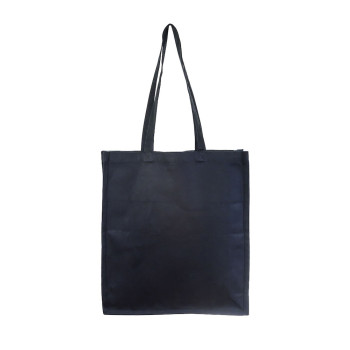 10oz Black Cotton Bag With Gusset