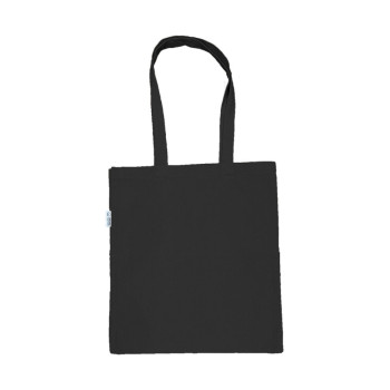 10oz Black Organic Cotton Shopper With Gusset