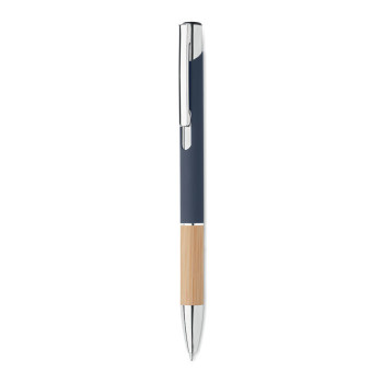 Push Button Aluminium Pen With Bamboo Grip