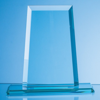 14cm x 11cm x 15mm Jade Glass Tapered Rectangle Award