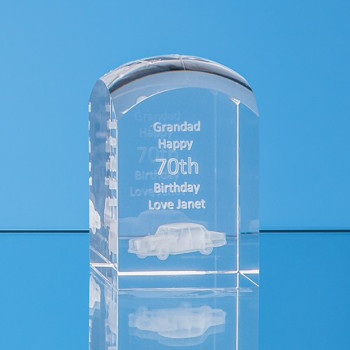 17.5cm x 7.5cm x 7.5cm Optical Crystal Dome Tower