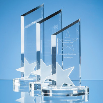 26cm Optical Crystal Peak with Frosted Star Award