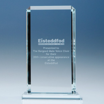 23cm x 12.75cm x 12mm Clear Glass Echo Award