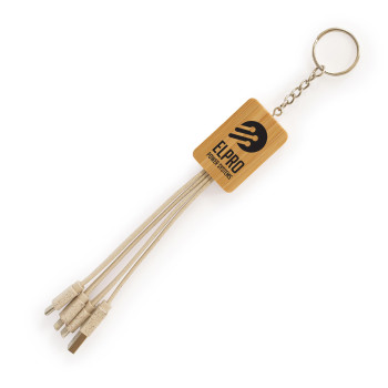 Rectangle Bamboo & Wheat Straw Keyring