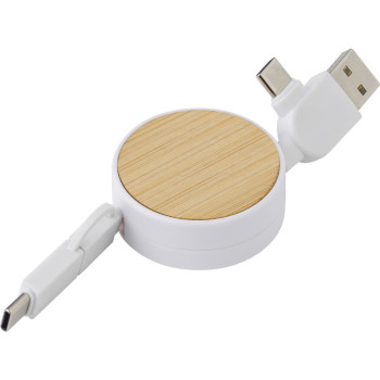 The Ponza Bamboo Extendable Charging Cable