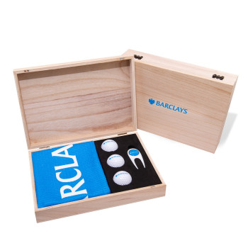 Contemporary Golf 3 Ball Wooden Presentation Box