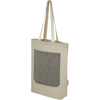 Pheebs 150 g/m² Recycled Cotton Tote Bag With Front Pocket 9L