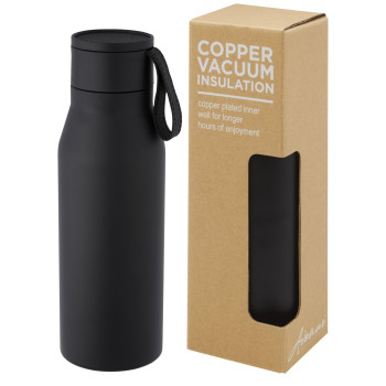 Ljungan Copper Vacuum Insulated Stainless Steel Bottle With Pu Leather Strap And Lid 500ml