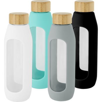 Tidan Borosilicate Glass Bottle With Silicone Grip 600ml