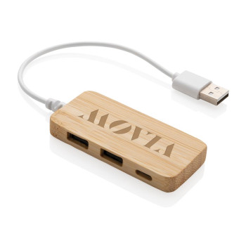 Bamboo USB Hub With Type-C