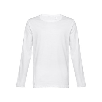 Bucharest Men's Long-Sleeved Tubular Cotton T-shirt White