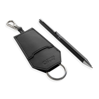 Swiss Peak Tula RCS Certified Recycled PU Key Holder & Pen Set