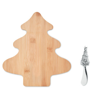 Tree Shaped Cheese Board Set In Bamboo