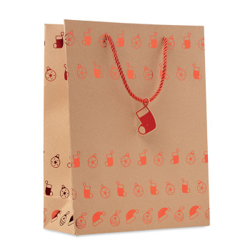 Gift Paper Bag With Christmas Pattern