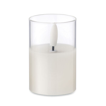 LED Wax Candle In Glass Holder Small