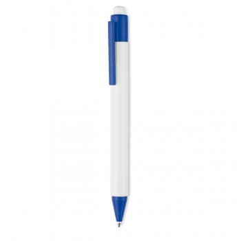 Plastic Push type pen blue in