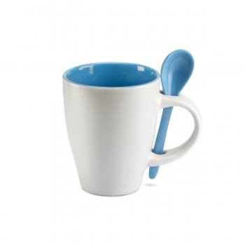 Bicolour Mug With Spoon 250ml