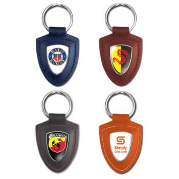 Templar Shield Shaped Bonded Leather Keyfob