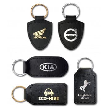 Small Rectangular Bonded Leather Keyfob