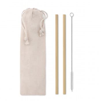 Bamboo Straw With Brush & Pouch