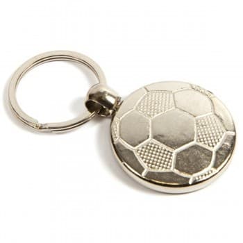 Silver Metal Football Keyring