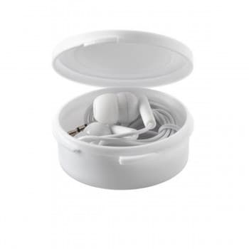 Earphones in Round Case