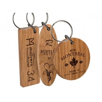 Real wood large keyring double sided