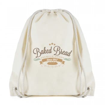 Custom Printed Electra Natural Coloured Drawstring Bag 5oz