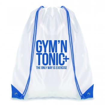 Custom Printed Dobson White Drawstring Bag