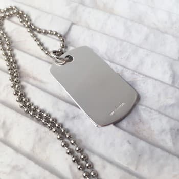 Sterling Silver ID Tag Necklace