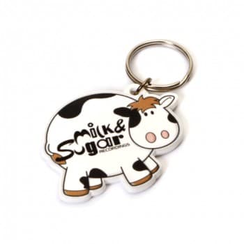 Custom Printed Cow Shaped  Keyring