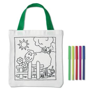 Custom Printed Tote Bag With Colouring Pens